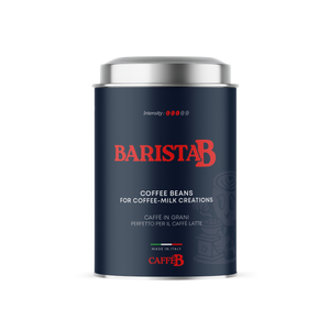 BaristaB coffee beans canister on a white background