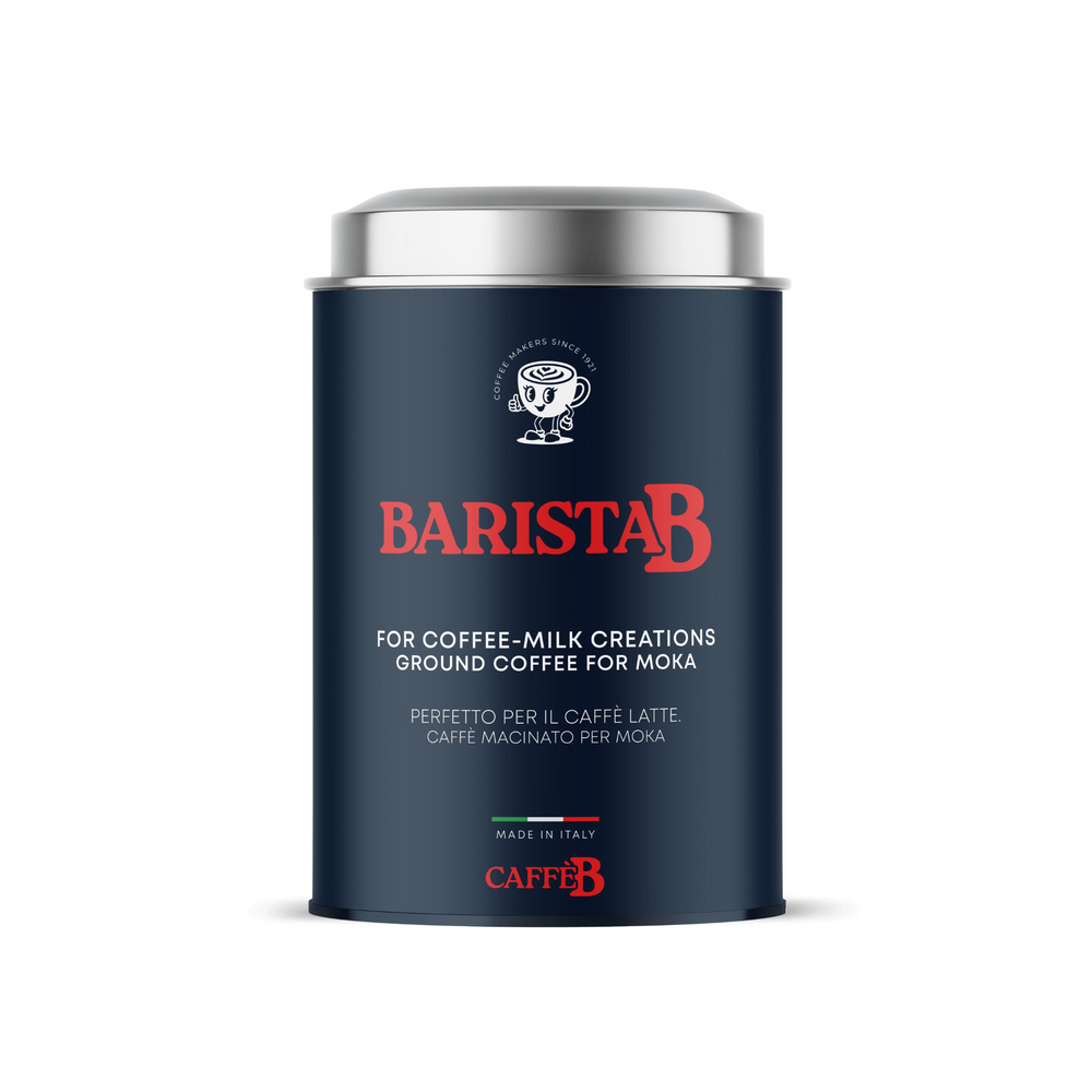 Barista B coffee canister on a white background